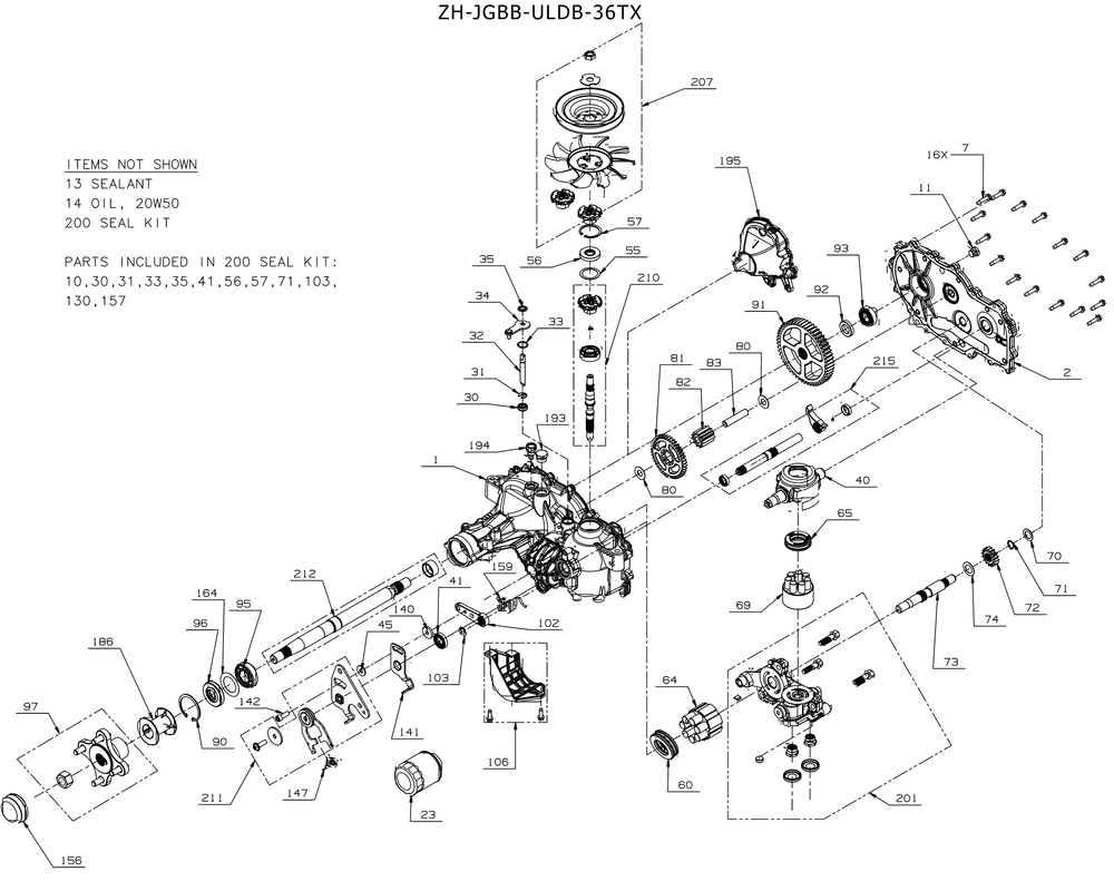 Transmission (Rh) Diagram and Parts List for ZT2-54KW (17RIEAC3010)(2021) Cub Cadet Lawn Tractor